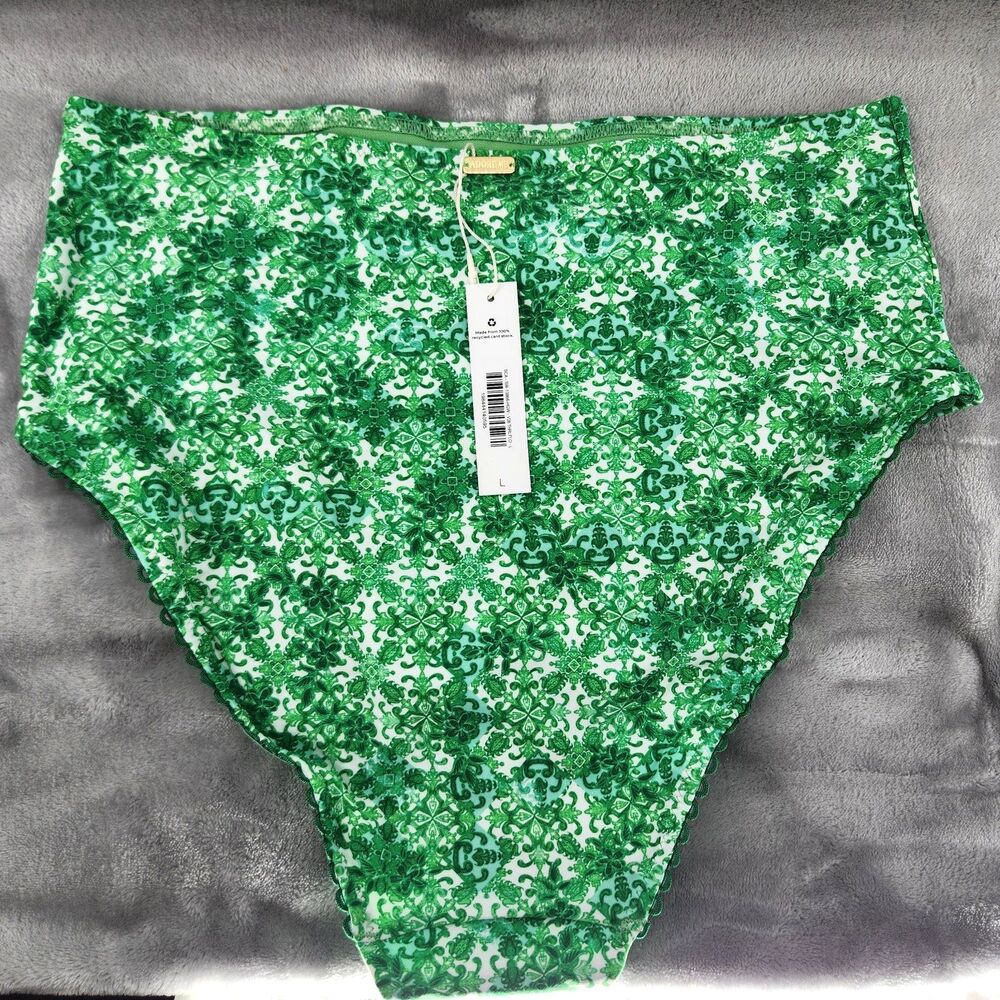 Adore Me Large Green Pilar Cheeky Bikini Bottom NWT